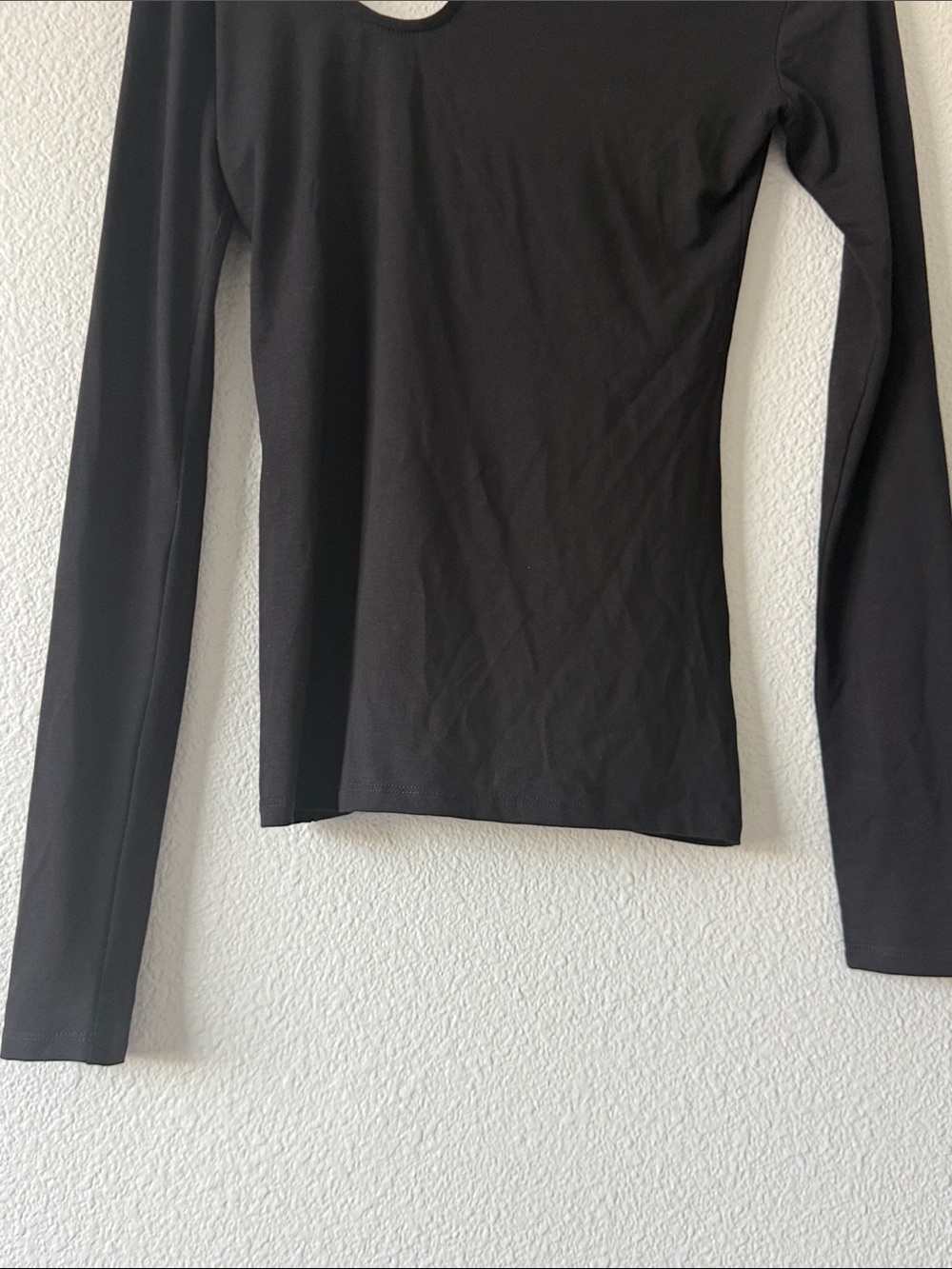 Marcella Turtle neck Black Allegra Cut Out Asymmetrical Jersey Long Sleeve Sm - Picture 5 of 11